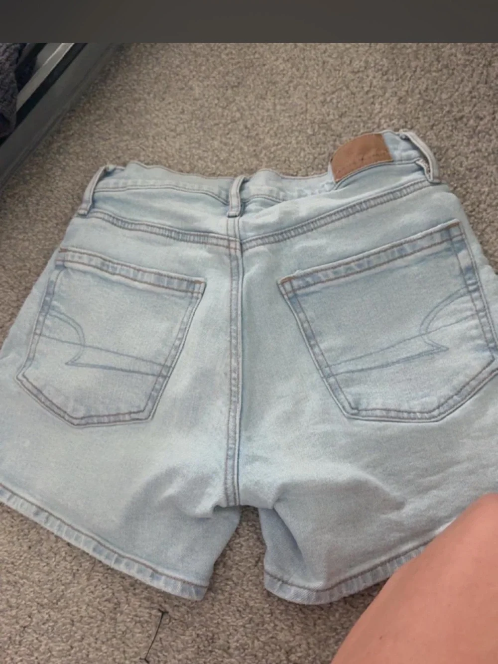 American Eagle Outfitters Pale Blue Denim High-Rise Shorts